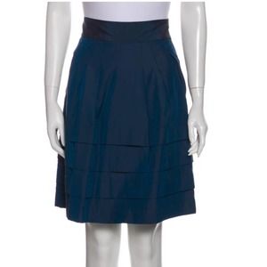 Searle Green | Blue Translucent Pleat A-Line Skirt Size 6